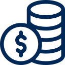 Outline of coins stacked