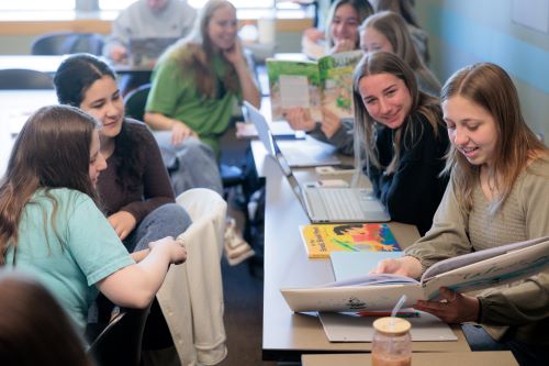A group of students studying together.