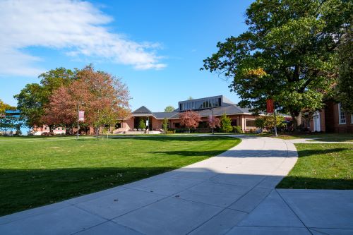 A wide shot of the center of Messiah's campus